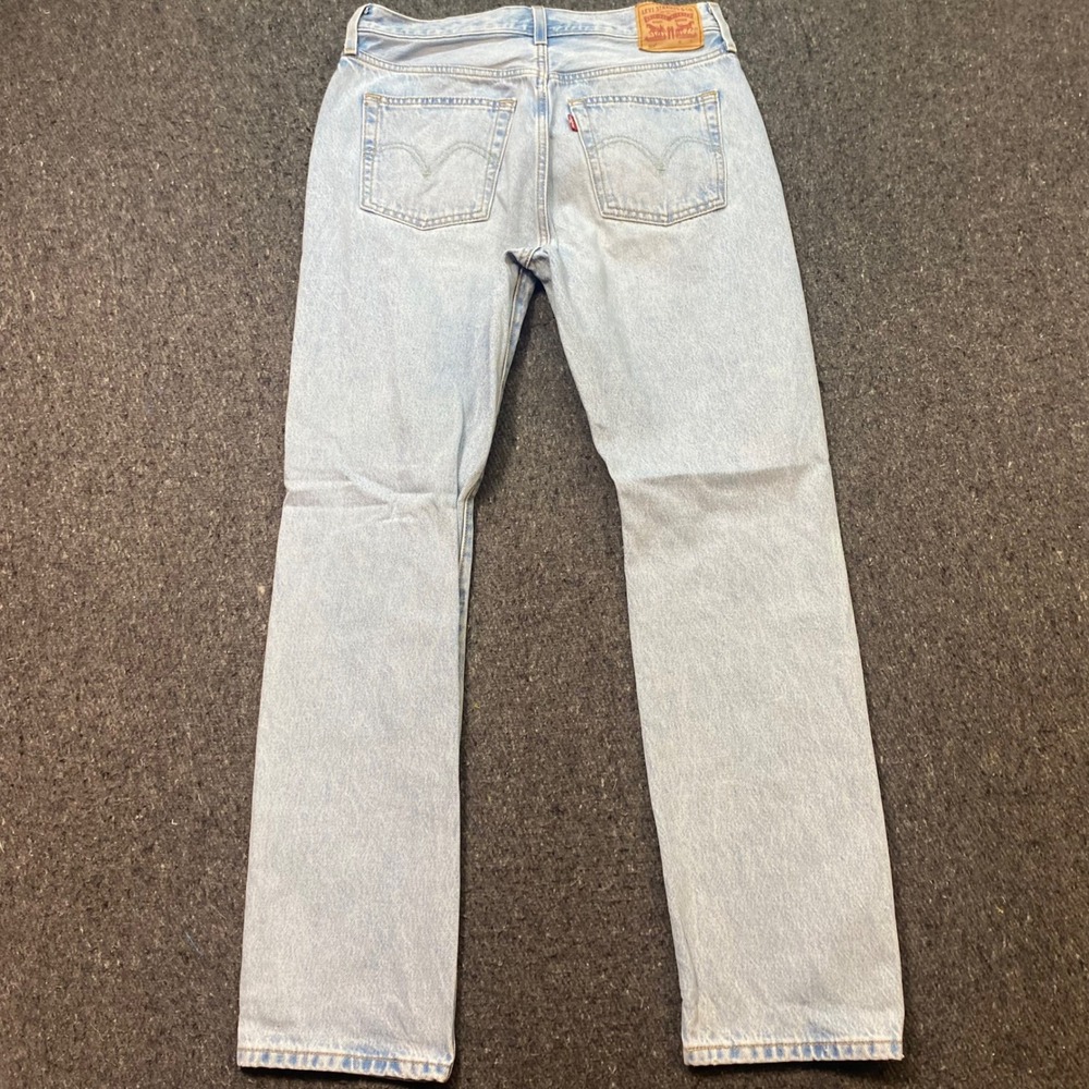 Levi 501 Original Fit Jeans Sz 29 Mens Light Blue Grunge Distressed Button Fly - Picture 7 of 13